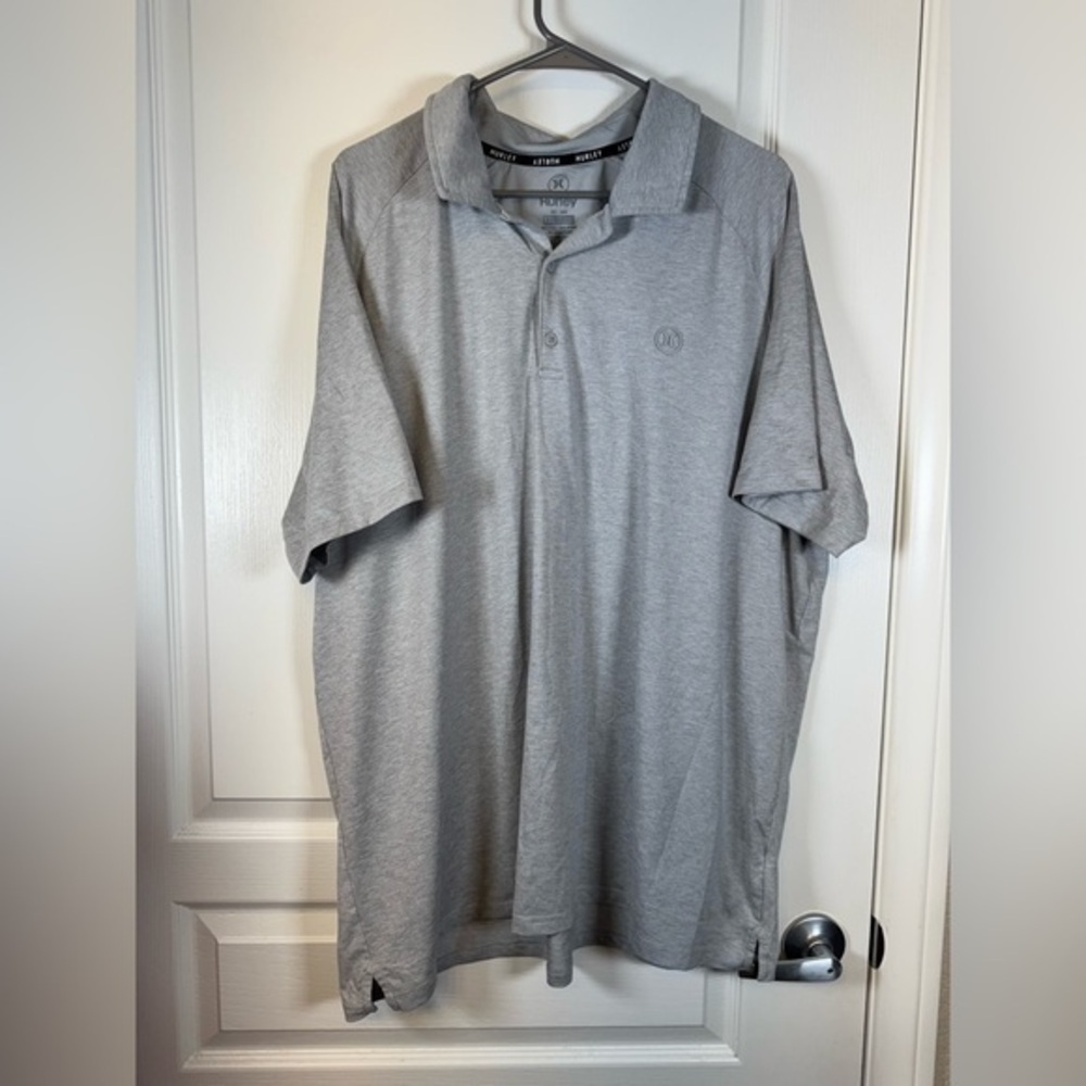 Hurley Gray Soft Polo Shirt Golf Size XXL EUC #5922
